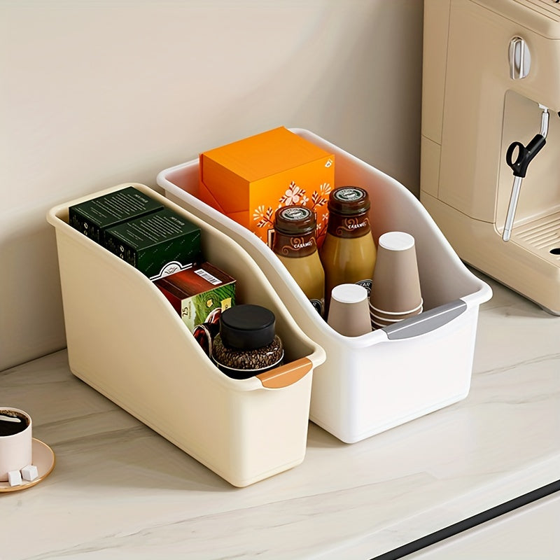 Juego de 2 cajas de almacenamiento plásticas multifuncionales, diseño curvo ideal para organización del hogar, perfectas para productos de limpieza y artículos esenciales del hogar, cajas, canastas y contenedores para organizar