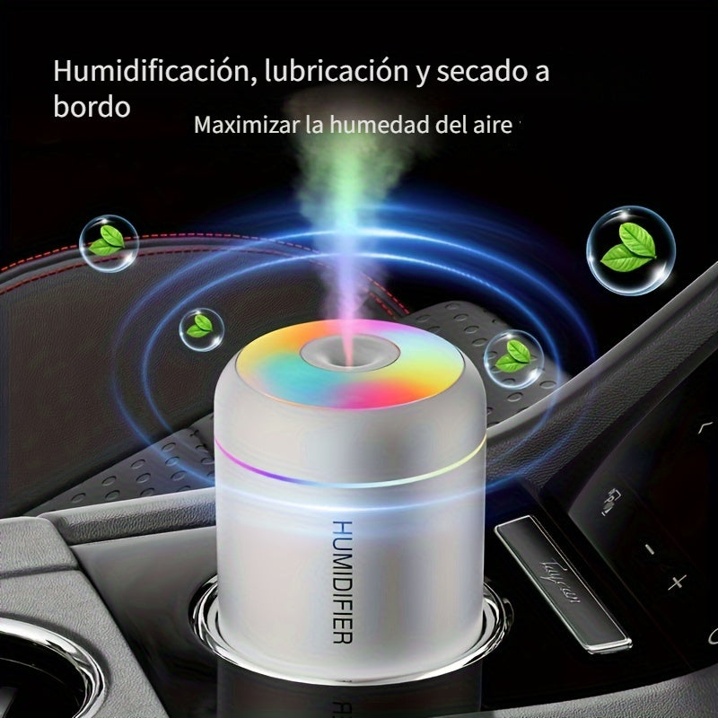 1 humidificador y difusor USB con luz nocturna, ajustable para interiores, alivia garganta seca y dolorida, purifica el aire, ideal para hogar u oficina, humidificador de aire moderno cilíndrico decorativo