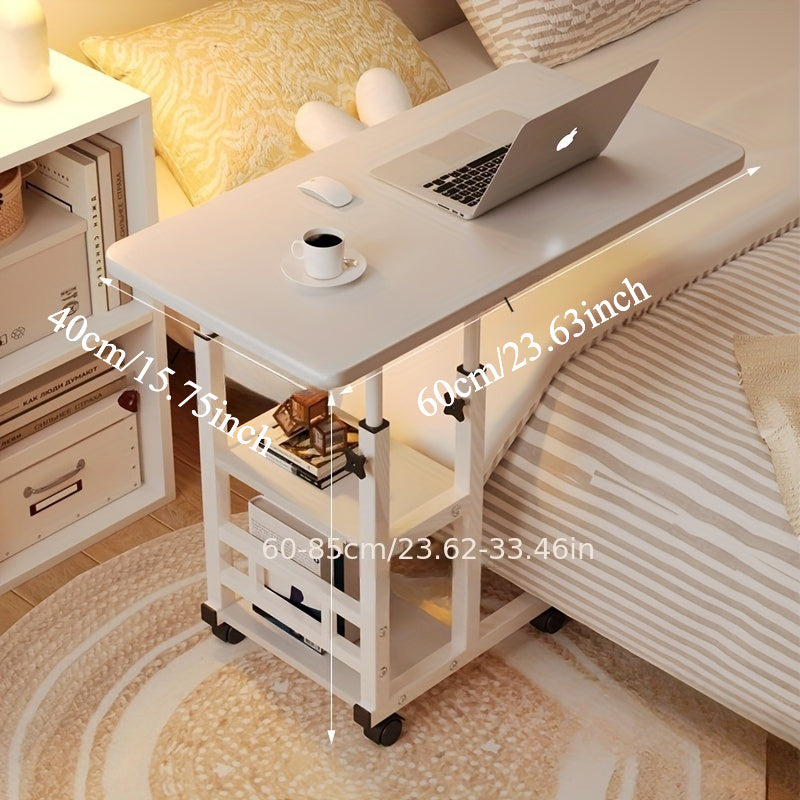 Mesa Plegable Ajustable y Ergonómica, Ligera de Materiales No Maderables, Adecuada para Oficina en Casa, Dormitorio, Residencia Universitaria, Sin Necesidad de Energía Eléctrica, Función Deslizante