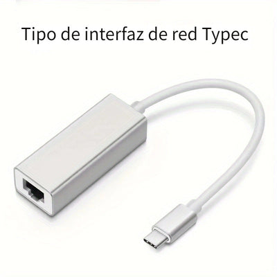 Adaptador De Red LAN Ethernet RJ45 A USB C De 10/100Mbps Compatible Con OS WIN, Para MacBook Pro/Air, IPad Pro, Dell XPS, Surface Laptop Y Mac Con USB C.