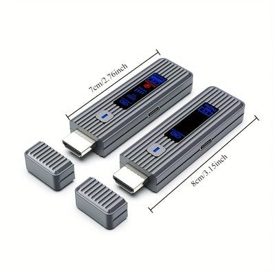 Kit de Extensor sin varillas para Pantalla 2pcs Transmisor y Receptor 1080P, Entrada Decodificable 4K Salida 1080P, Rango de 50m, 8TXs a 1RX, Adaptable para Cámara, PC, Proyector o Monitor TV, Plug and Play, Baja Latencia 2.4G/5.8G