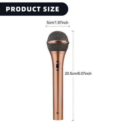 2-Pack Micrófonos Dinámicos Vintage de Diámetro Pequeño, Patrón de Polaridad Unidireccional, Conector XLR, Características de Clip y Soporte, Construcción Metálica Antivibraciones, Sin Cargar - No Incluye Cable