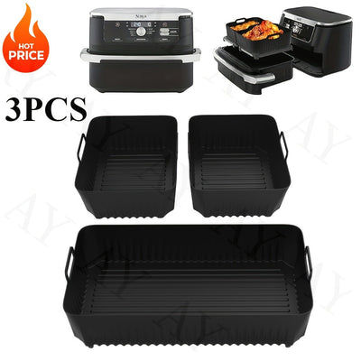 3 unidades de forros de horno de aire de silicona, bandejas de hornear reutilizables antiadherentes, compatibles con Ninja AF500, accesorios de cocina duraderos y sin olor