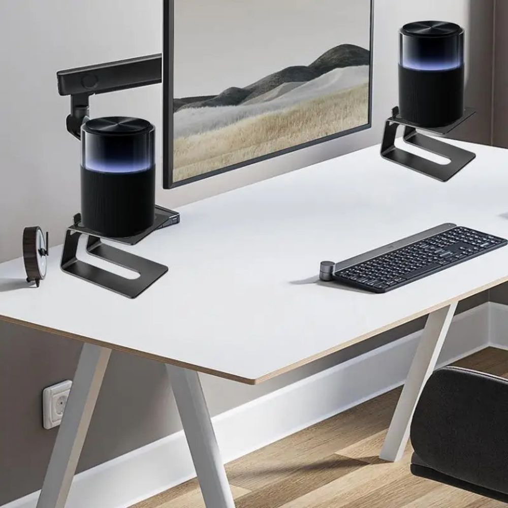 Soporte para monitor de estudio, soporte para altavoz de estantería 2 unidades, soporte estable para altavoz de escritorio, par para