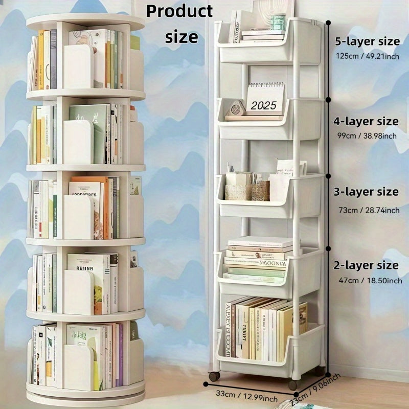 1pc Estante de almacenamiento con ruedas para cocina, 2/3/4/5 niveles, estante rodante de plástico, ideal para cocina, sala, dormitorio y residencia | optimización de espacio | diseño limpio
