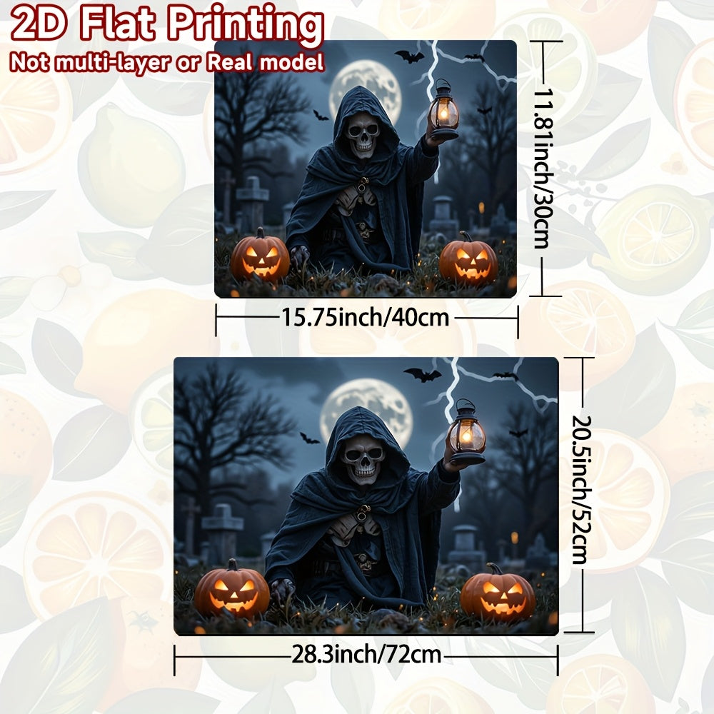 1pc Protector de Estufa para Halloween - Esqueleto con Capucha, Calabazas de Jack-O'-Lanterns, Cocina a Gas/Inducción, Lavadora, Secadora - Resistente a Arañazos y Calor - Cubierta Fácil de Limpiar para Decoración de Halloween - Apto también para Estufas