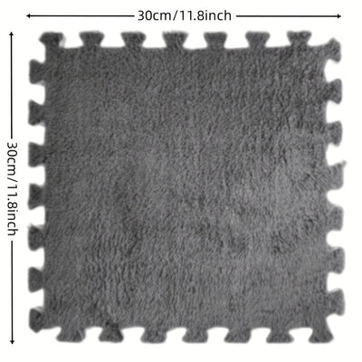 20pcs Azulejos de Alfombra Cuadrados Entrelazados - 29.97cm x 29.97cm Suave EVA & Poliéster, Lavable a Mano, Perfecto para Sala de Estar, Dormitorio y Decoración del Hogar, Estilo Ins, Cobertura Completa para Sofá, Rompecabezas