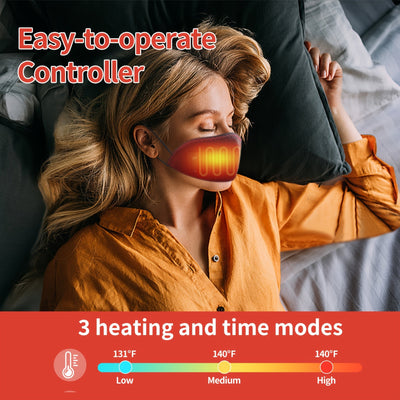 Máscara Calefactora para la Nariz con Alimentación USB y 3 Modos de Temperatura (Alta/Media/Baja), Luz Roja Relajante, Diseño Unisex – Batería y Adaptador No Incluidos