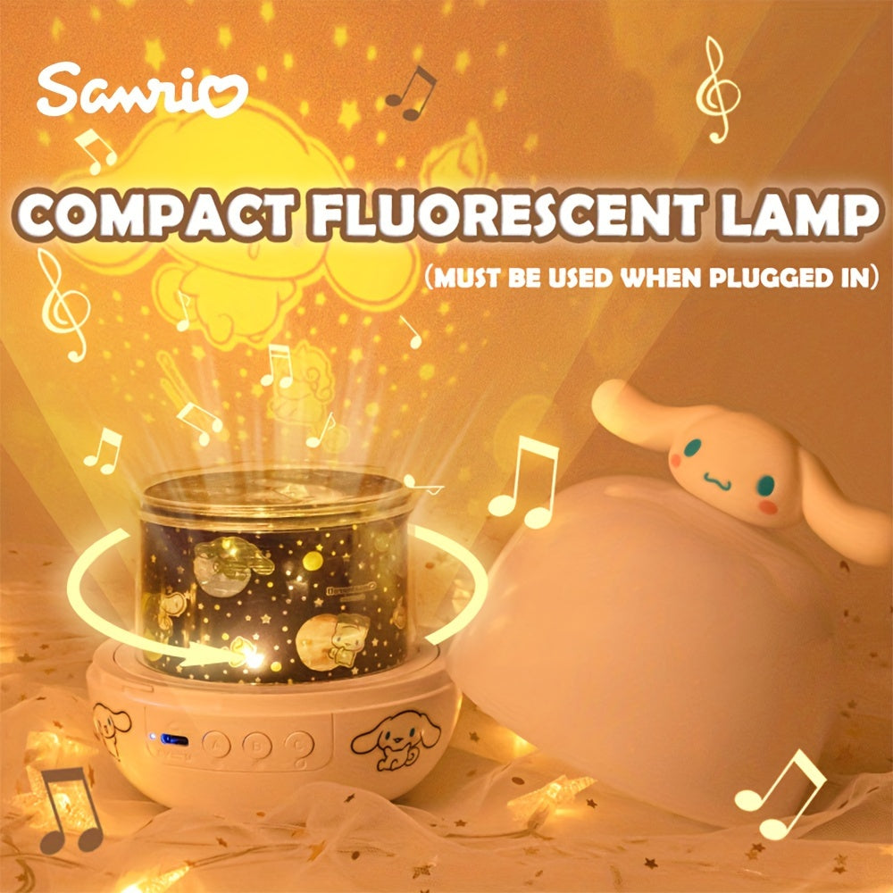 Decoración Divertida, Proyector de Luz Nocturna Giratorio 360° de Sanrio Kuromi & Cinnamoroll – LED Ajustable de 3 Colores, Alimentado por USB, Lámpara Portátil Linda con 12 Diapositivas de Luna y Estrella, Ideal para Decoración de Habitaciones, Decoraci