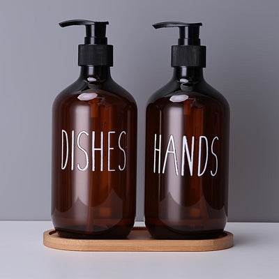 2 Piezas, Dispensador De Jabón De Plástico, Botella De Loción Para Encimera, Dispensador De Jabón Para Manos Y Platos, Botella Vacía Recargable, Decoración Para El Hogar, Accesorios De Baño