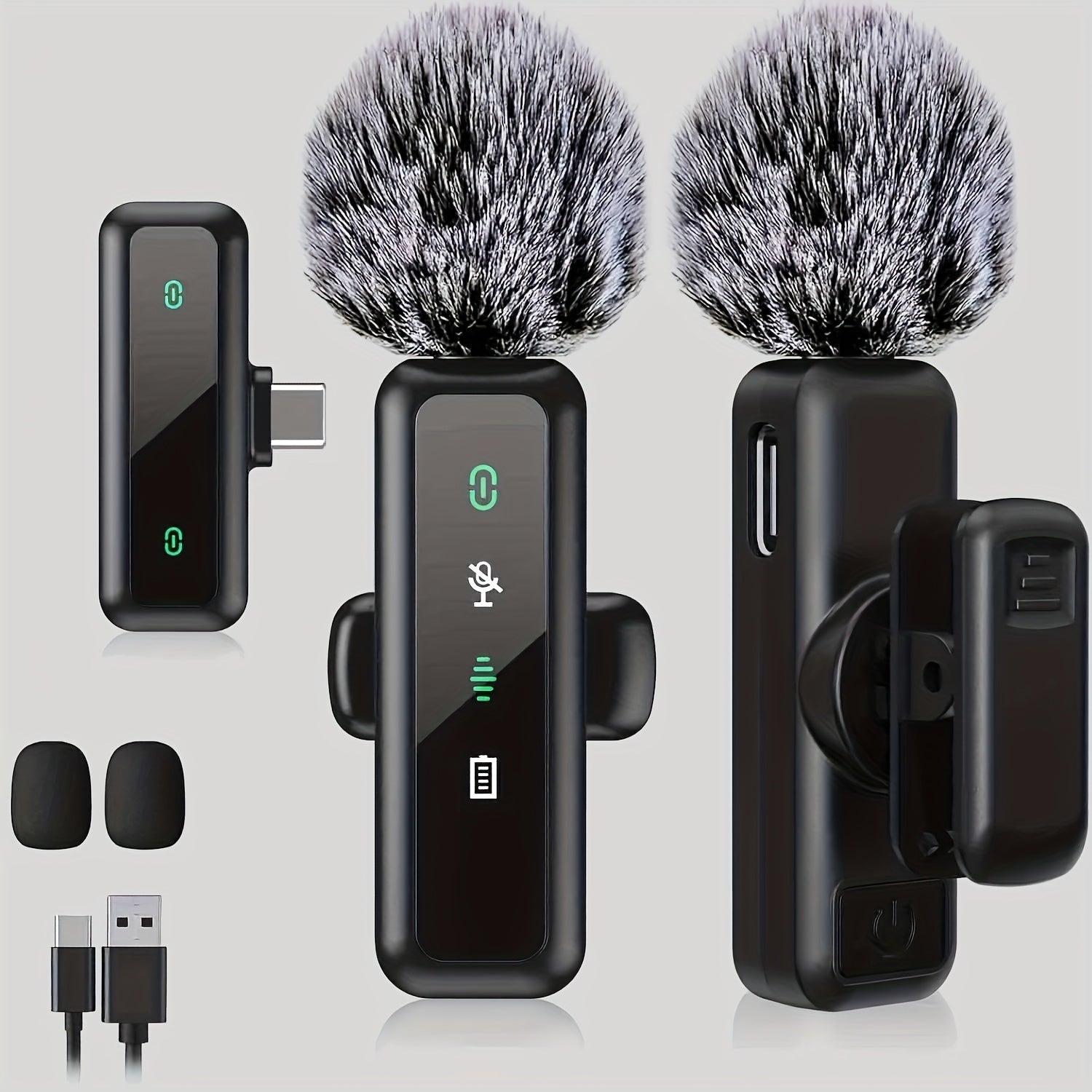 Micrófono Lavalier inalámbrico mini para teléfonos Android, tabletas y PC con entrada Type-C, micrófono de solapa con clip giratorio y reducción de ruido, ideal para vlog, TikTok, YouTube y podcast