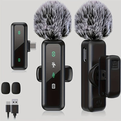 Micrófono Lavalier inalámbrico mini para teléfonos Android, tabletas y PC con entrada Type-C, micrófono de solapa con clip giratorio y reducción de ruido, ideal para vlog, TikTok, YouTube y podcast