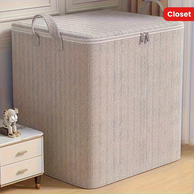 Caja de almacenamiento extra grande con tapa, estilo moderno, diseño ahorrador de espacio, tapa superior abierta duradera, ideal para ropa, cobijas, ropa de cama, canastas, botes de basura y contenedores, para organización del hogar, mudanzas, guardarrop