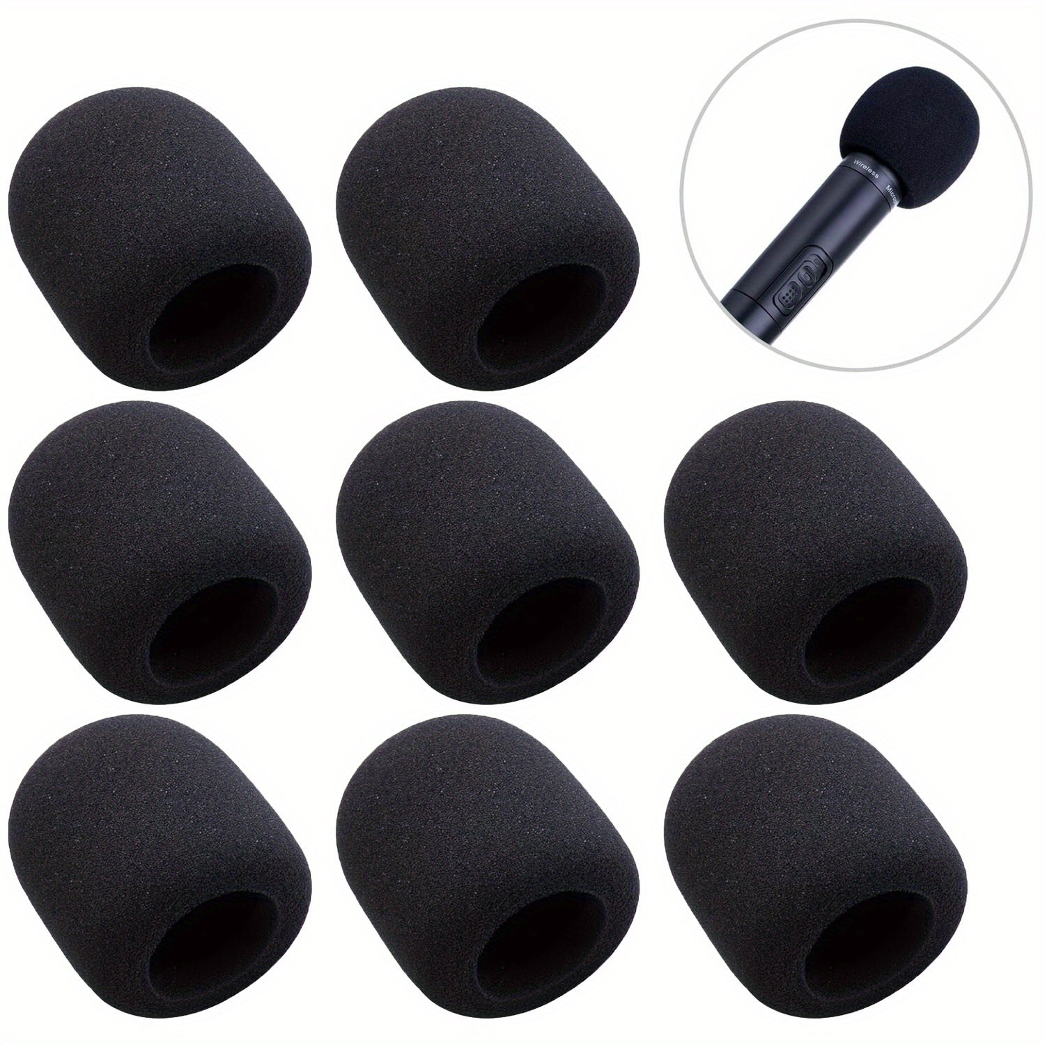 Juego de 8 parabrisas para micrófono de mano, filtros pop para micrófonos de estudio, micrófonos de mano inalámbricos y micrófonos de mano inalámbricos, cubiertas de micrófono diseñadas para cantar con micrófonos de mano.