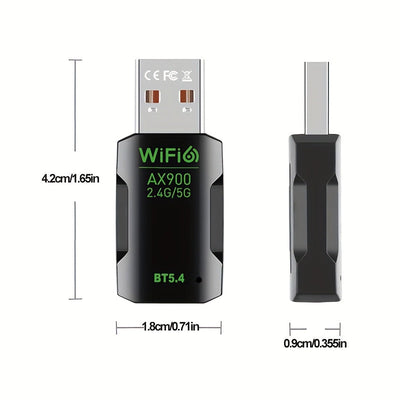 Adaptador WiFi USB, receptor WiFi 900M | Alta velocidad 802.11ac | 5dBi doble banda 2.4/5.8GHz adaptador de red inalámbrica, adecuado para PC/escritorio/tableta/portátil, compatible con Windows, Mac OS X