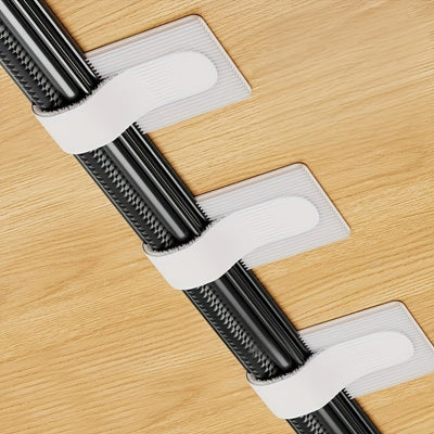 20 piezas de clips organizadores de cables de nailon, con adhesivo en blanco y negro, para escritorio, TV, electrónicos del hogar y suministros de oficina, soportes para cables, cargadores y accesorios, ahorradores de espacio