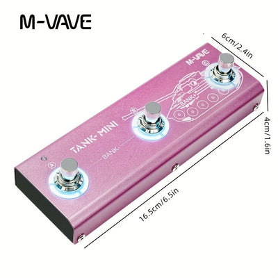 Pedal de efectos multi-función para guitarra/bajo M-VAVE TANK MINI - 21 presets, batería de 7 horas, control BT/Inalámbrico, interfaz de audio USB, más de 60 efectos (puerta de ruido, IR CAB, retraso, reverberación) para la recreación musical/actuación e