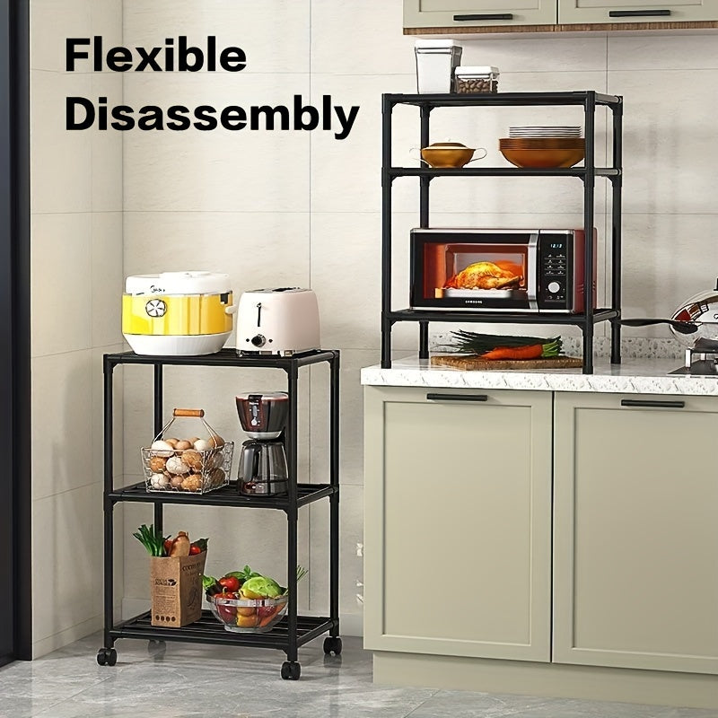 Estante de Almacenamiento Multifuncional de 6 Niveles con Ruedas para Cocina - Montaje Fácil, Organizador que Ahorra Espacio para Cocina, Baño y Sala de Estar - Construcción Metálica Duradera