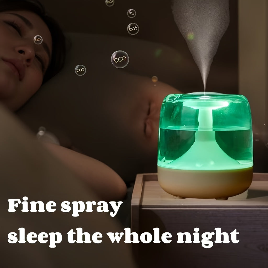 Humidificador silencioso con USB, luz nocturna de 7 colores, doble niebla, nivel de agua visible, 26dB de ruido, funcionamiento silencioso de 24 horas - Ideal para sala, dormitorio, oficina - Regalo perfecto para cumpleaños o Navidad, y más