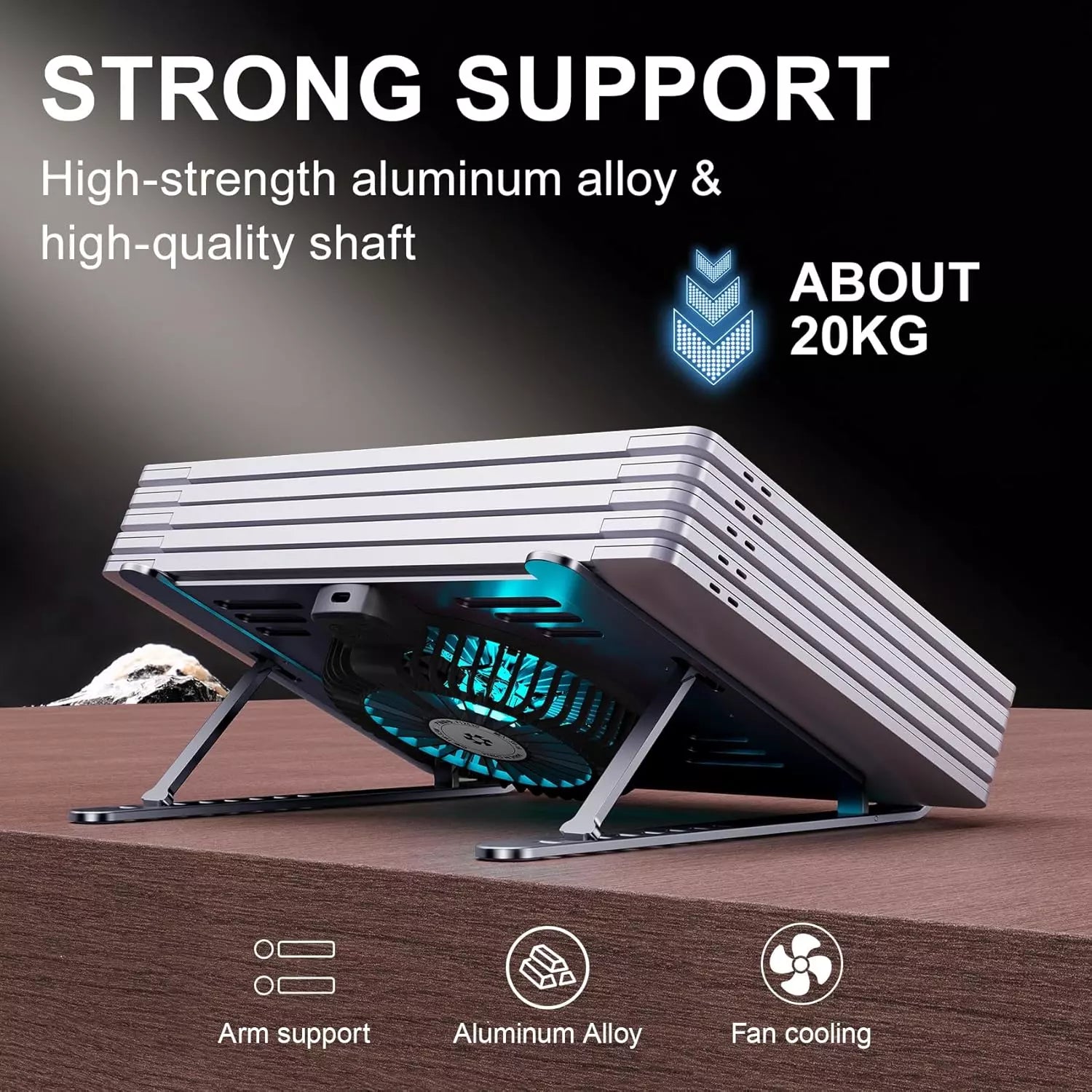 Base Refrigerante Plegable De Aleación De Aluminio Con Ventilador AE0023