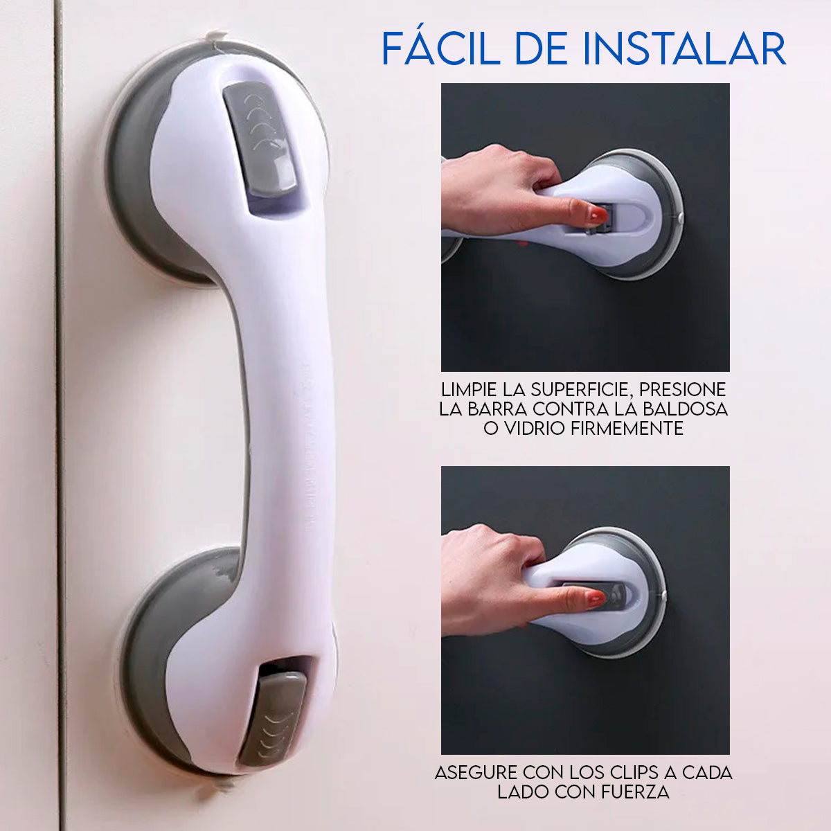 Barra Seguridad Antideslizante Agarradera Baño Manija con Ventosa  NA471