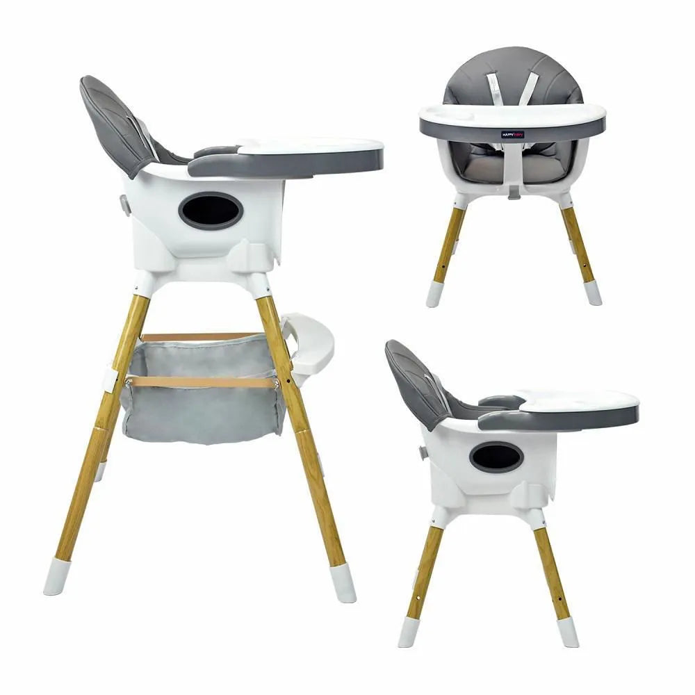 SILLA COMEDOR BEBÉ 2 EN 1 ROCK HAPPY BABY GRIS -