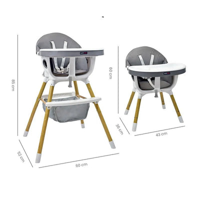 SILLA COMEDOR BEBÉ 2 EN 1 ROCK HAPPY BABY GRIS -