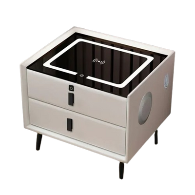 Mesa De Noche Inteligente Con Cargador Y Bocina Dos Cajones 4045