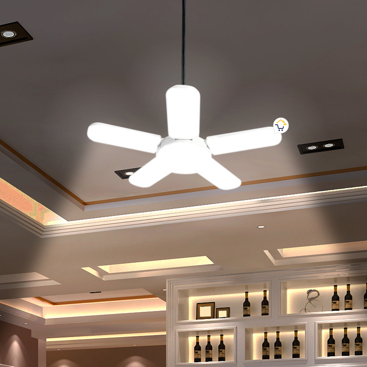Bombillo Lámpara Led Plegable 5 Aspas Eco Amigable Lx059