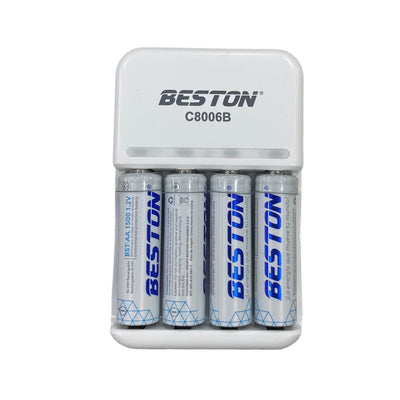 Cargador Para Pilas Recargables Con Capcidad de 4 Baterias + 4 Pilas C8006B AAAX4