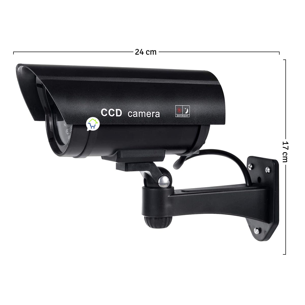Cámara Seguridad Dummy (Falsa) Tipo Bala Simulación Cámara Real Luz LED REF: 3501