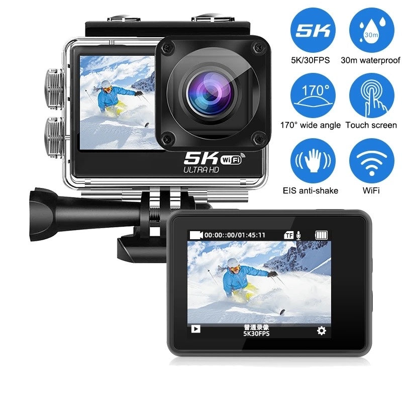 Camara Sumergible Doble Pantalla WIFI 5K Tactil