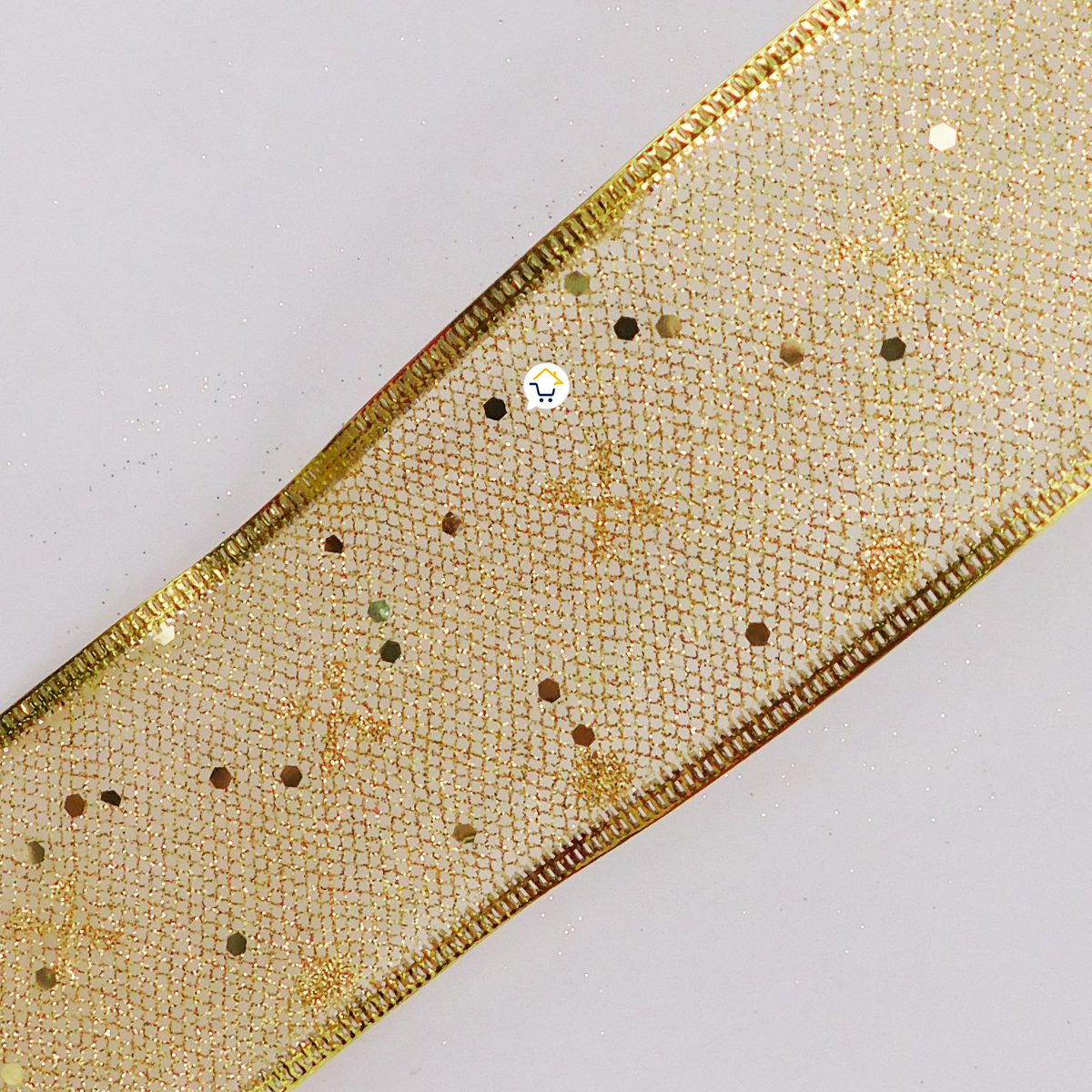 Cinta de Malla Navideña Metalizada x3 Rollos 9 m Dorado 6246D