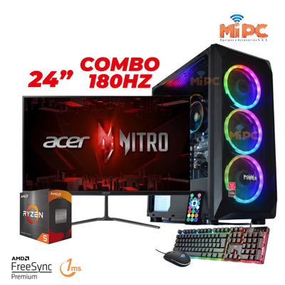 Computador Ryzen 5 5600g Monitor Gamer, Ram 16, 512 Solido, Teclado y Mouse