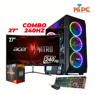 Computador Gamer Ryzen 7 5700g, 512 Solido, Ram 16, Monitor