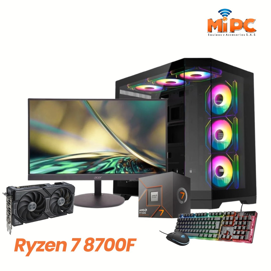 Computador Gamer Ryzen 7 8700F / Tarjeta de Video RTX 4060