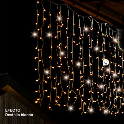 Cortina Led Destellos Luces Navidad 6x1 M 240 Led 1330b