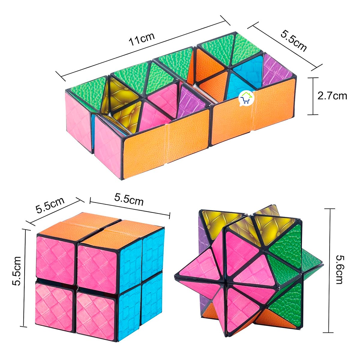 Cubo Rubik Mágico 3D Infinito Anti estrés Cambia De Forma EQY939