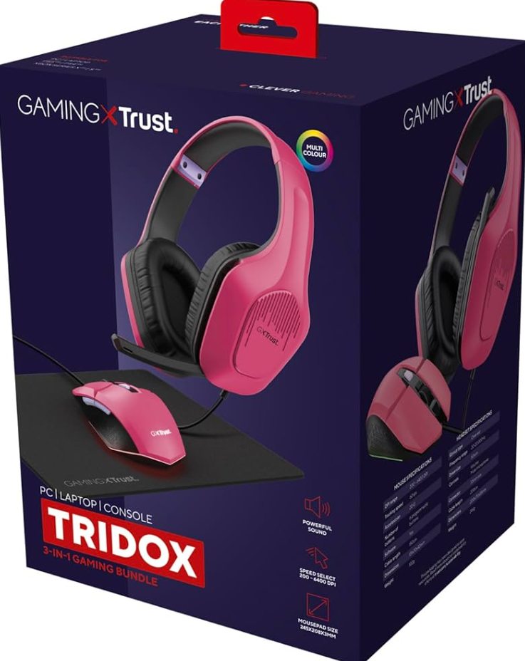 TRUST GXT790P TRIDOX 3-IN-1 BUNDLE PNK
