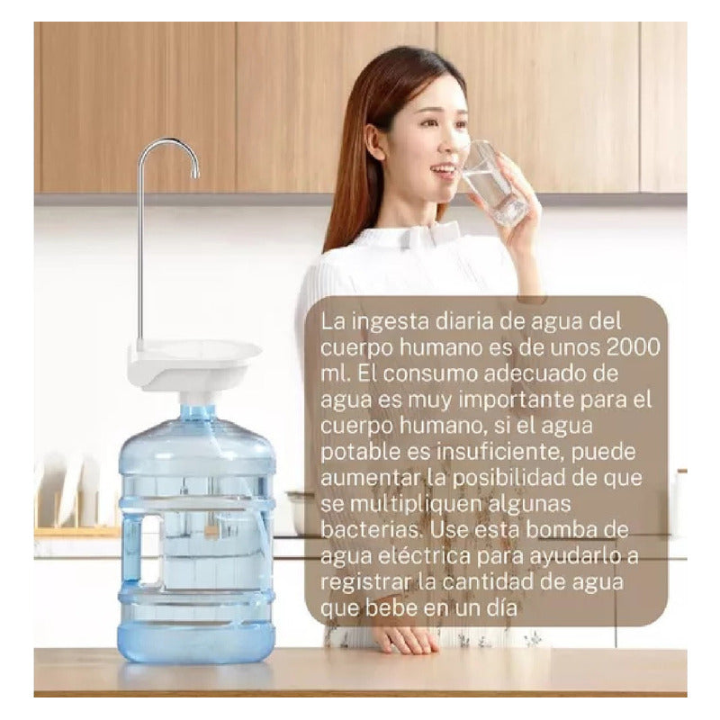 Dispensador De Agua Electrico Dispensador Bomba Recargable Color Negro 5v