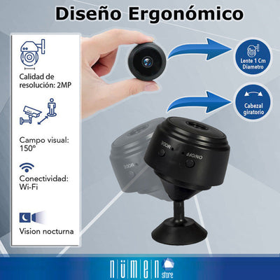 Camara Seguridad Mini Espia Con Detector De Moviento Wifi! Color Negro A9