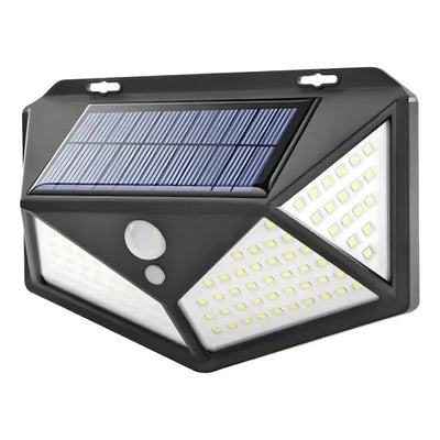 Lámpara Solar 100 Luces Led Exteriores Con Sensor Movimiento Color Negro