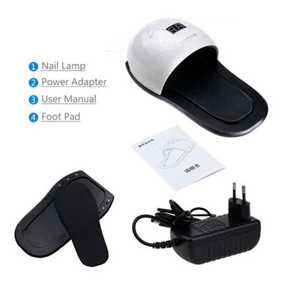 Lampara Led-uv Secado De Uñas Gel 2 En 1 48 Watts Pies