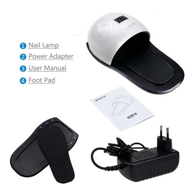 Lampara Led-uv Secado De Uñas Gel 2 En 1 48 Watts Pies