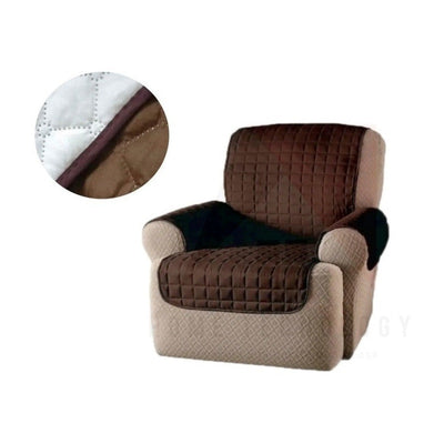 Funda Forro Protector Sofá Mueble Sillon 1 Puesto Sobreponer Color Marrón Rayado