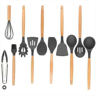 Set 12 Utensilios De Cocina Silicona Resistente Al Calor
