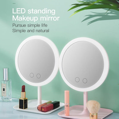 Espejo De Luz Led Con Lamparita De Noche Recargable