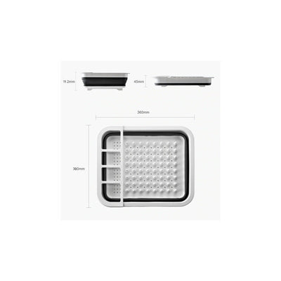 Secaplatos Escurridor De Platos Silicona Plegable Vajilla Color Gris