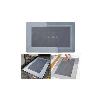 Alfombra De Baño Mágica Antideslizante Absorbente De Neopreno Gris Home