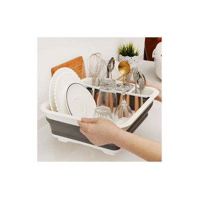 Secaplatos Escurridor De Platos Silicona Plegable Vajilla Color Gris